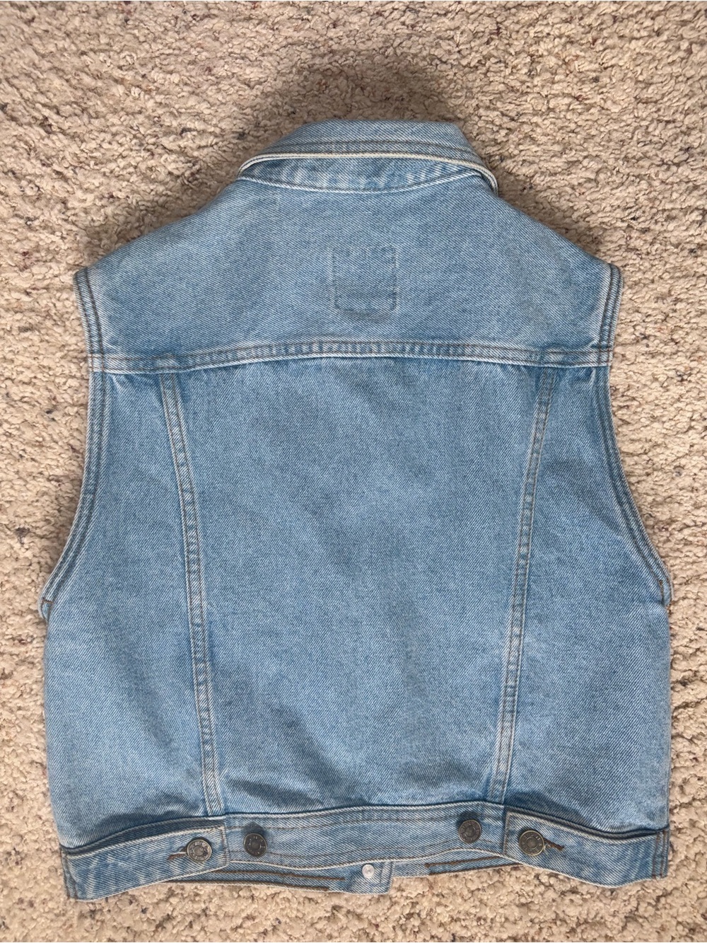 Y2K Sun Belt Denim Vest Small Light Wash Scottsdale Horse Embroidered Biker - Picture 10 of 10